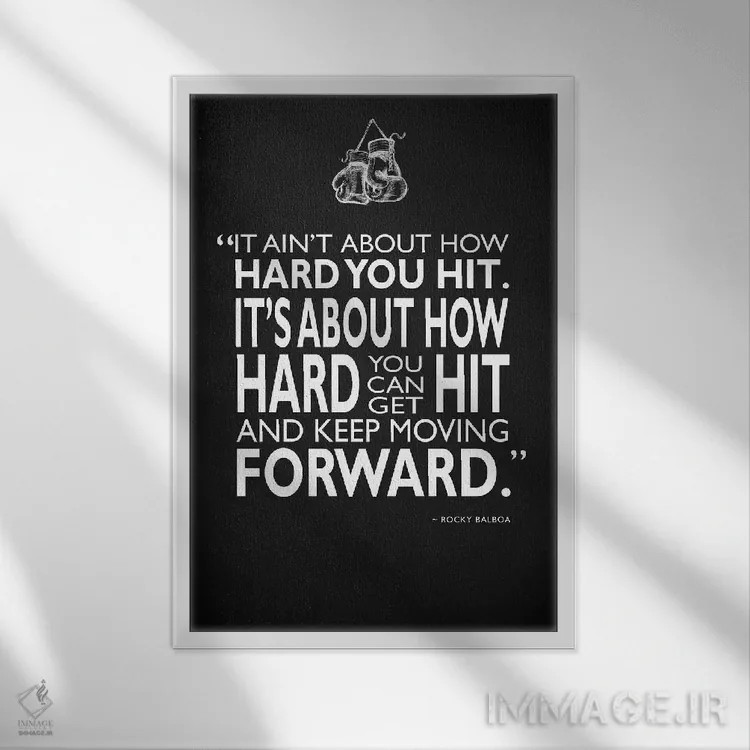 تابلو دکوراتیو راکی اثر مارک روگان - نمای قابدار سفید