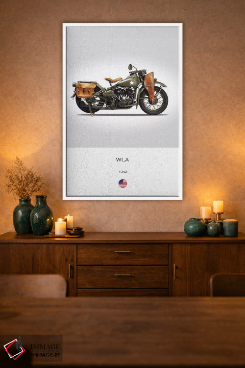 تابلو دکوراتیو موتورسیکلت هارلی-دیویدسون مدل WLA سال ۱۹۴۲ اثر مارک روگان - D1W