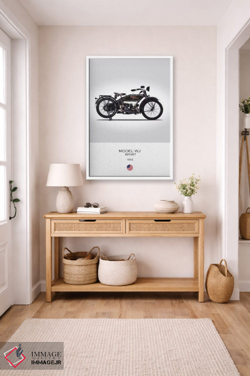 تابلو دکوراتیو موتورسیکلت هارلی-دیویدسون مدل WJ سال ۱۹۲۲ اثر مارک روگان - D5W