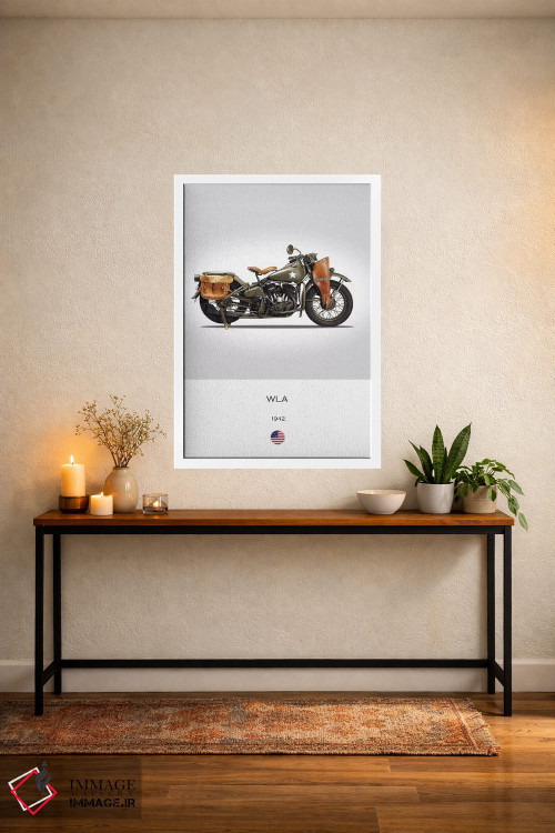تابلو دکوراتیو موتورسیکلت هارلی-دیویدسون مدل WLA سال ۱۹۴۲ اثر مارک روگان - D3W