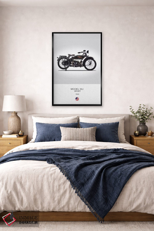 تابلو دکوراتیو موتورسیکلت هارلی-دیویدسون مدل WJ سال ۱۹۲۲ اثر مارک روگان - D6B