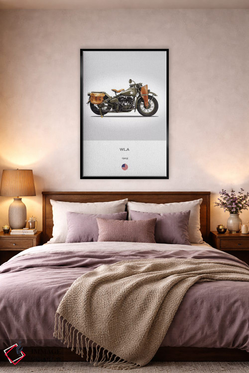 تابلو دکوراتیو موتورسیکلت هارلی-دیویدسون مدل WLA سال ۱۹۴۲ اثر مارک روگان - D4B