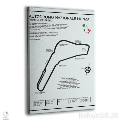 تابلو دکوراتیو پیست ملی مونزا اثر مارک روگان - نمای پرسپکتیو محصول