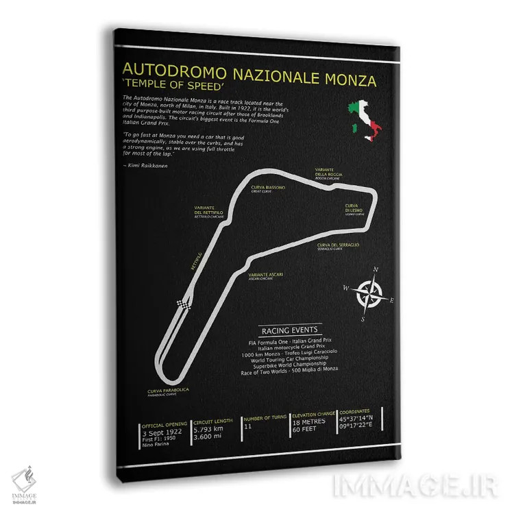 تابلو دکوراتیو پیست ملی مونزا BL اثر مارک روگان - نمای پرسپکتیو محصول