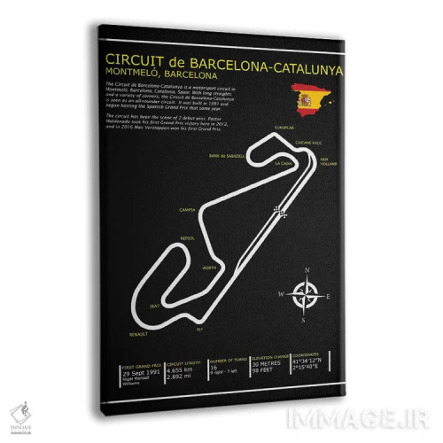 تابلو دکوراتیو پیست بارسلونا-کاتالونیا BL اثر مارک روگان - نمای پرسپکتیو محصول