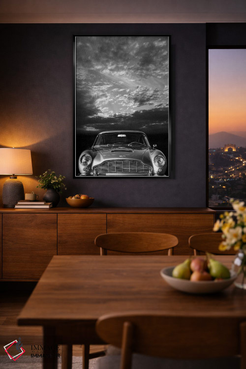 تابلو دکوراتیو نمای جلوی آستون مارتین DB5 اثر مارک روگان - D2B