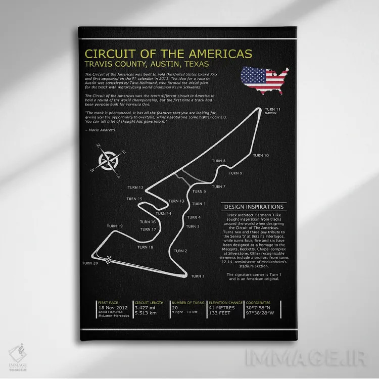 تابلو دکوراتیو پیست آو د امریکاز BL اثر مارک روگان - نمای روبهرو روی دیوار