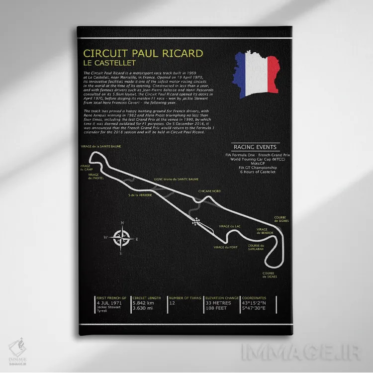 تابلو دکوراتیو پیست پل ریکارد BL اثر مارک روگان - نمای روبهرو روی دیوار