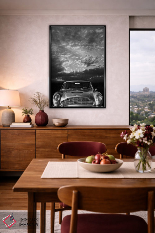 تابلو دکوراتیو نمای جلوی آستون مارتین DB5 اثر مارک روگان - D3B