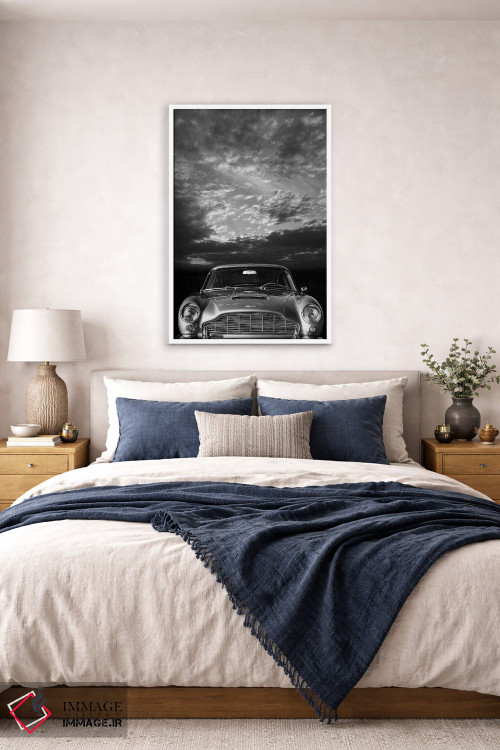 تابلو دکوراتیو نمای جلوی آستون مارتین DB5 اثر مارک روگان - D4W