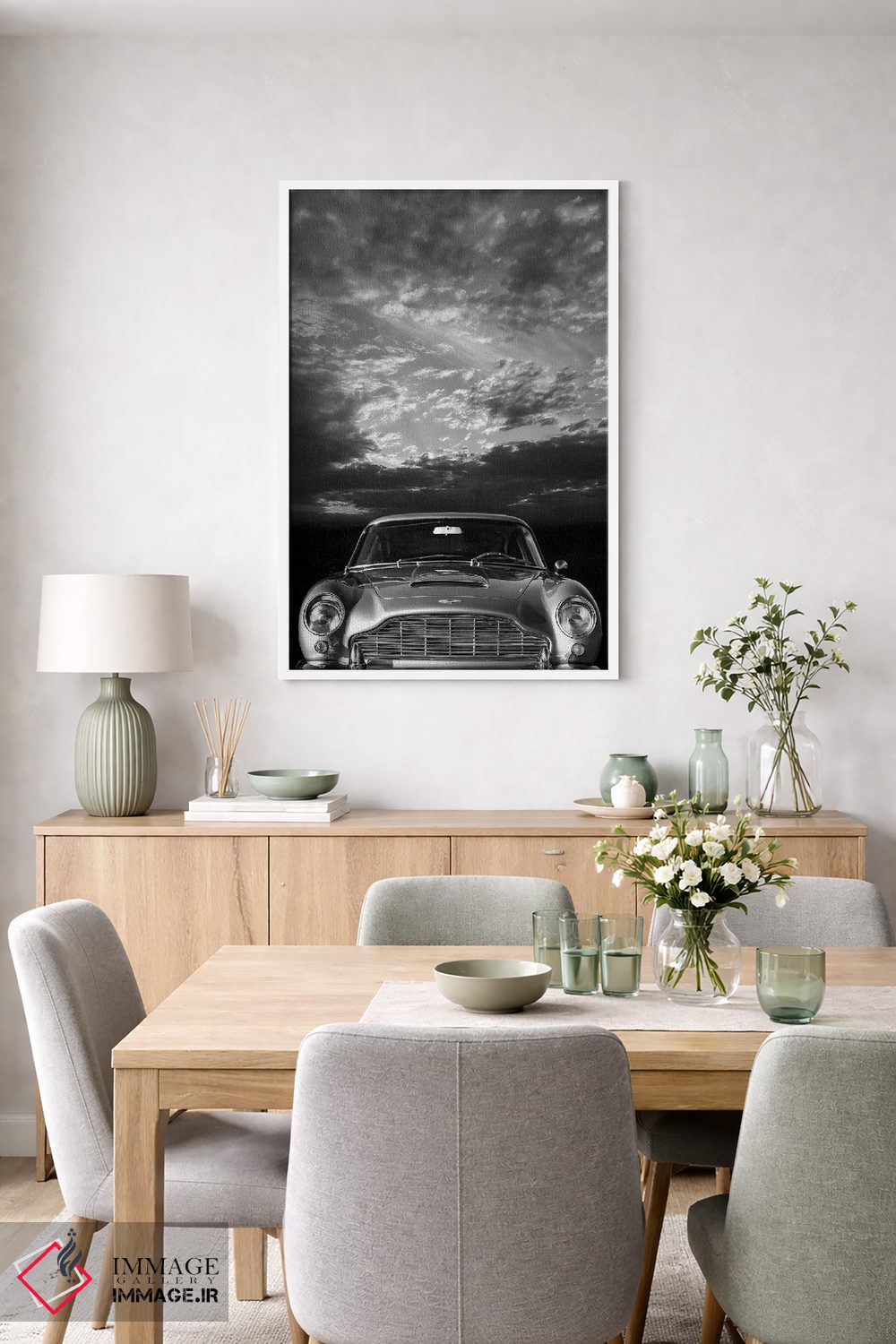 تابلو دکوراتیو نمای جلوی آستون مارتین DB5 اثر مارک روگان - D5W