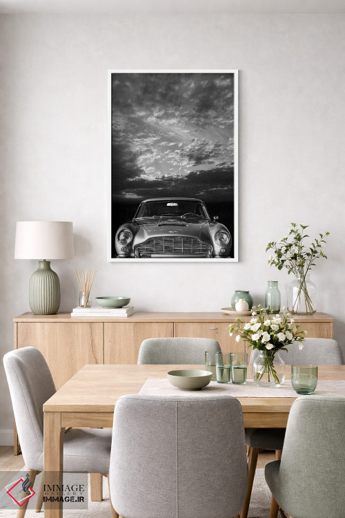 تابلو دکوراتیو نمای جلوی آستون مارتین DB5 اثر مارک روگان - D5W