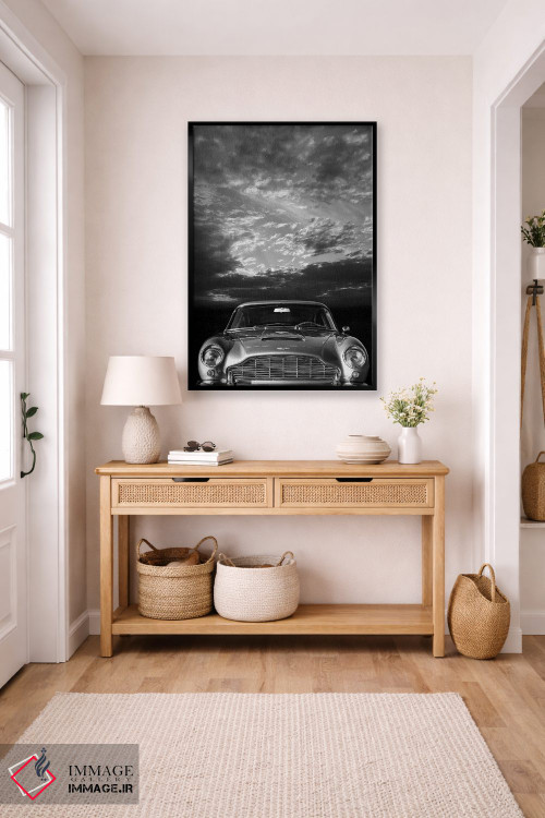 تابلو دکوراتیو نمای جلوی آستون مارتین DB5 اثر مارک روگان - D6B