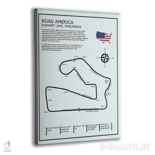 تابلو دکوراتیو پیست رود آمریکا اثر مارک روگان - نمای پرسپکتیو محصول