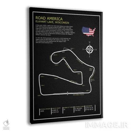 تابلو دکوراتیو پیست رود آمریکا BL اثر مارک روگان - نمای پرسپکتیو محصول