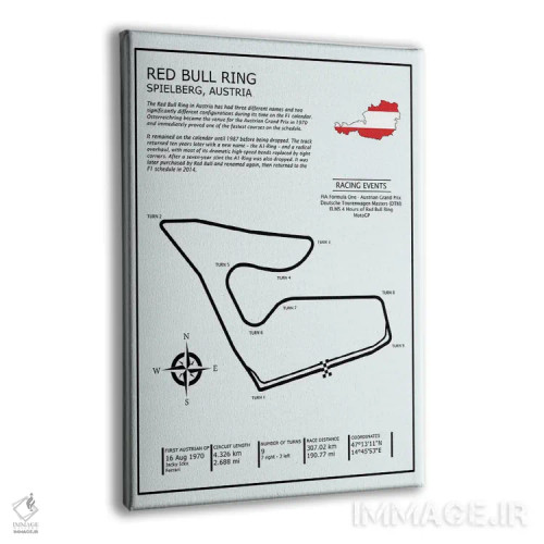 تابلو دکوراتیو پیست ردبول رینگ اتریش اثر مارک روگان - نمای پرسپکتیو محصول