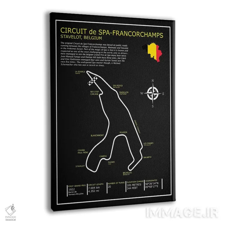 تابلو دکوراتیو پیست اسپا-فرانکورشان BL اثر مارک روگان - نمای پرسپکتیو محصول