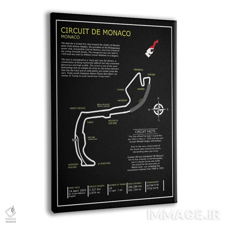 تابلو دکوراتیو پیست موناکو BL اثر مارک روگان - نمای پرسپکتیو محصول