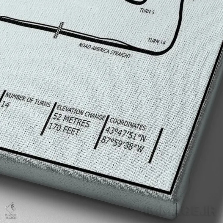 تابلو دکوراتیو پیست رود آمریکا اثر مارک روگان - نمای نزدیک بافت بوم