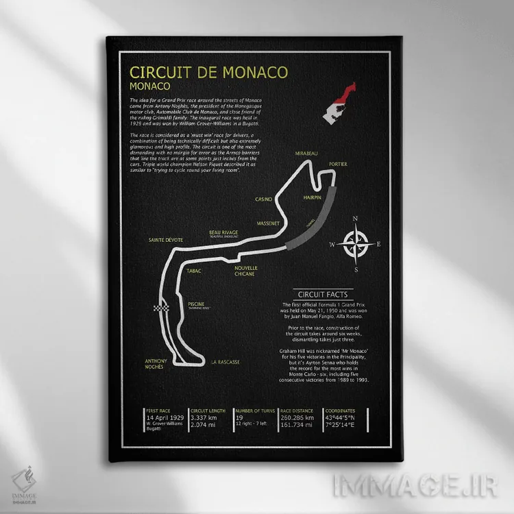 تابلو دکوراتیو پیست موناکو BL اثر مارک روگان - نمای روبهرو روی دیوار