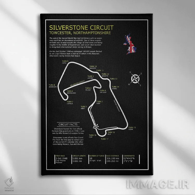 تابلو دکوراتیو پیست سیلورستون اثر مارک روگان - نمای روبهرو روی دیوار