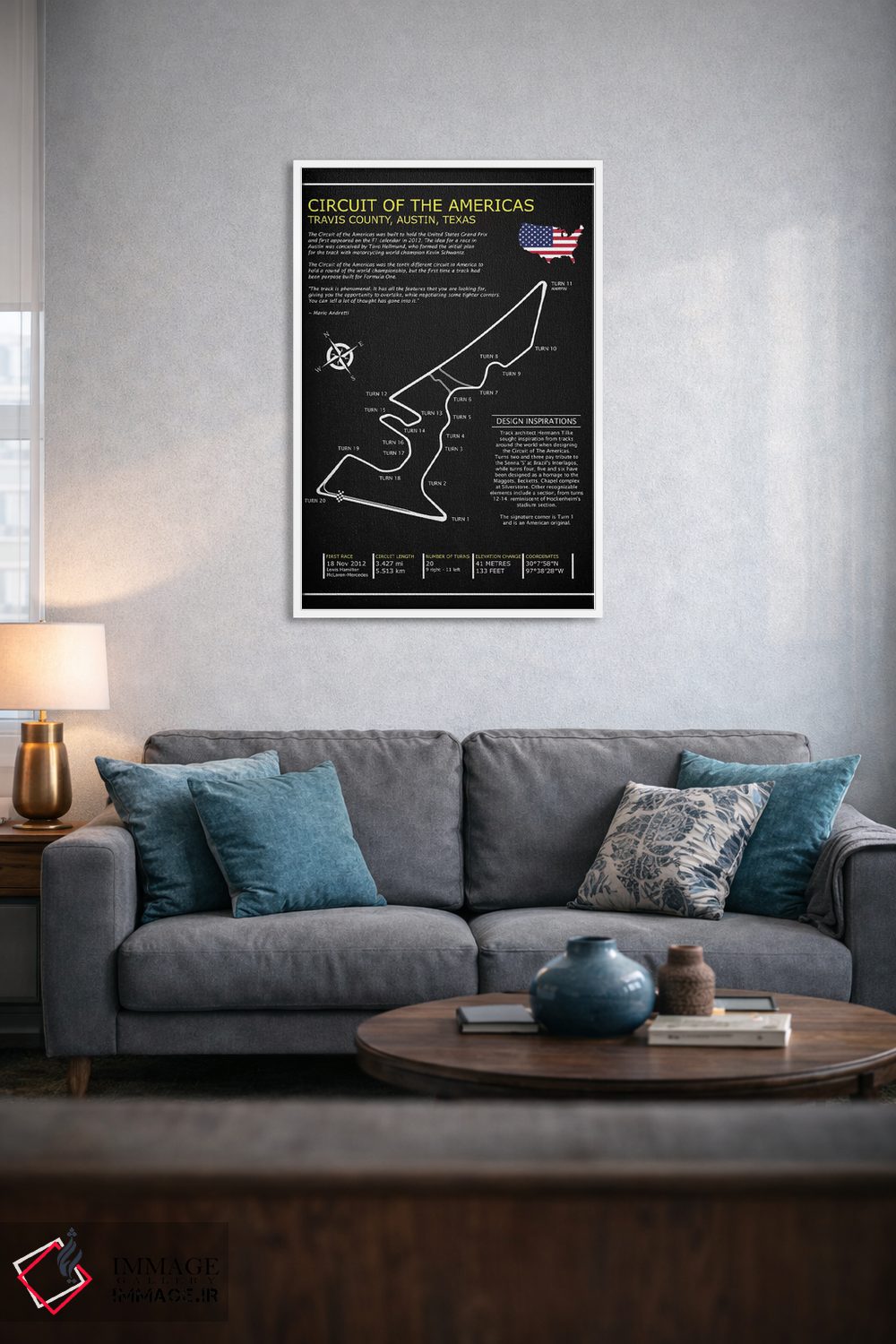 تابلو دکوراتیو پیست آو د امریکاز BL اثر مارک روگان - D3W