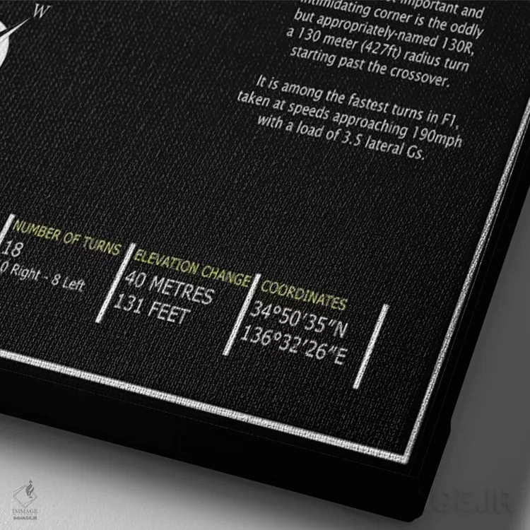 تابلو دکوراتیو پیست بین المللی سوزوکا BL اثر مارک روگان - نمای نزدیک بافت بوم