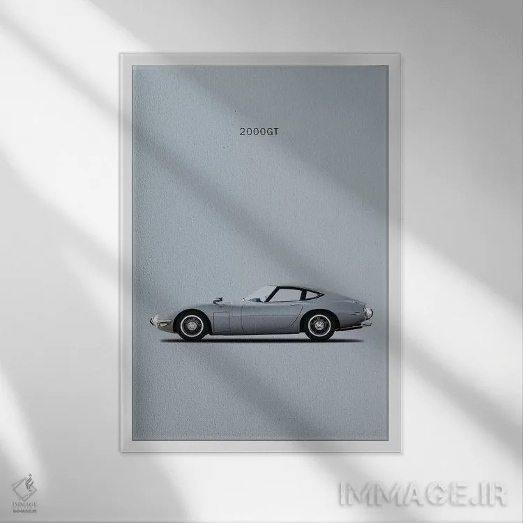 تابلو دکوراتیو تویوتا ۲۰۰۰GT اثر مارک روگان - نمای قابدار سفید