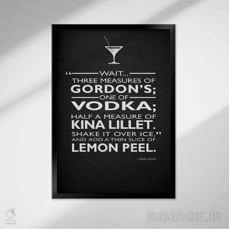 تابلو دکوراتیو جیمز باند اثر مارک روگان - نمای قابدار مشکی