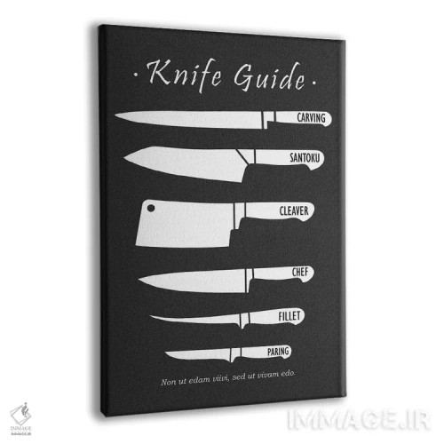 تابلو مینیمال چاقوهای قصابی اثر مارک روگان - نمای پرسپکتیو محصول