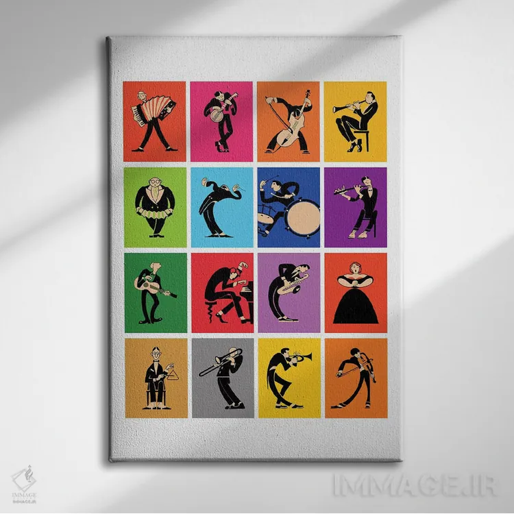تابلو دکوراتیو موسیقی دانان اثر مارک روگان - نمای روبهرو روی دیوار