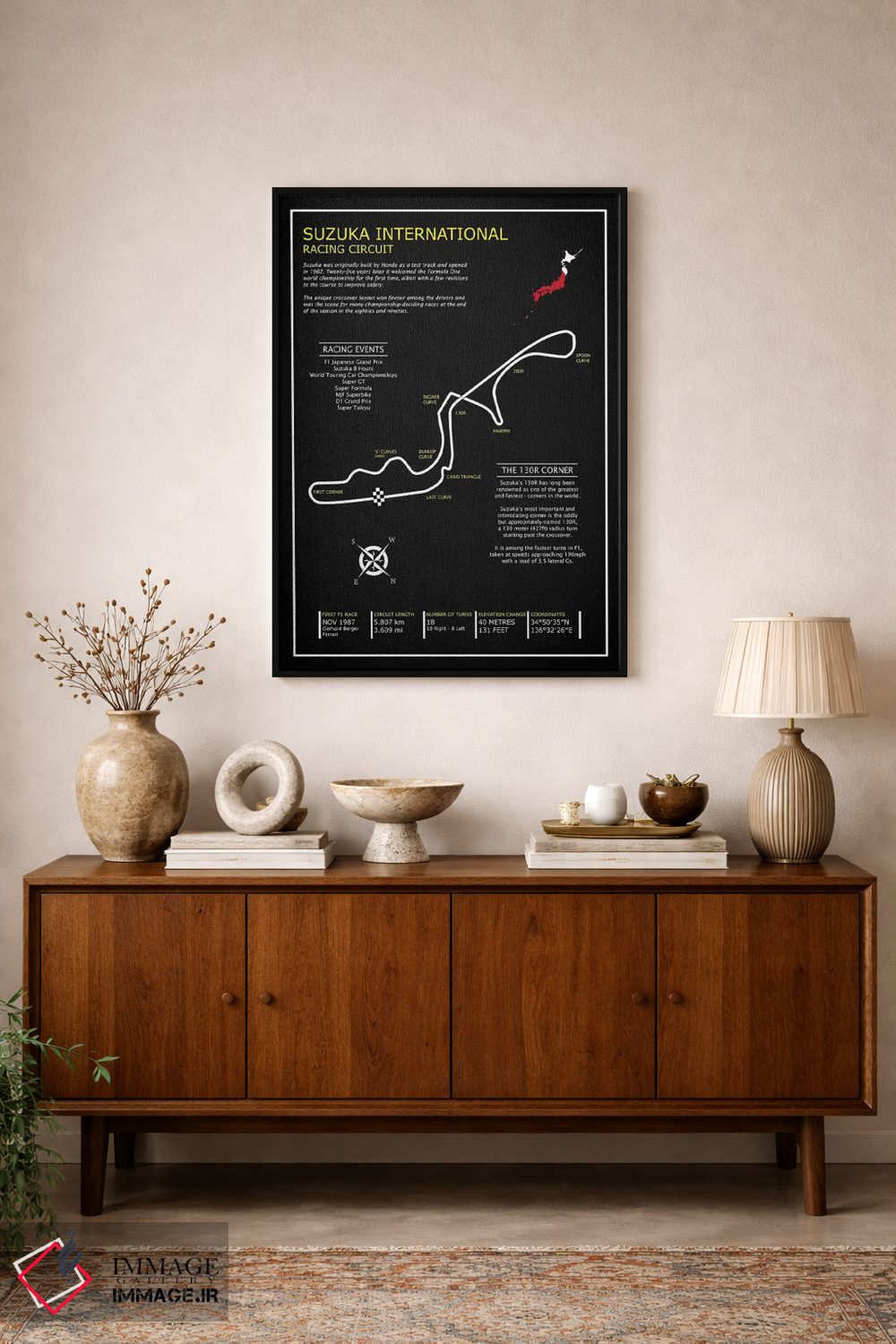 تابلو دکوراتیو پیست بین المللی سوزوکا BL اثر مارک روگان - D1B