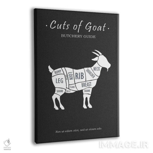 تابلو مینیمال گوشت بز قصابی اثر مارک روگان - نمای پرسپکتیو محصول