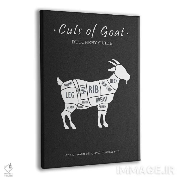 تابلو مینیمال گوشت بز قصابی اثر مارک روگان - نمای پرسپکتیو محصول