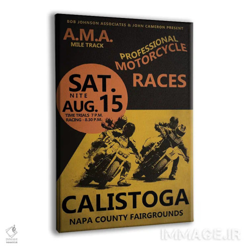 تابلو دکوراتیو مسابقات موتورسواری کالیستوگا اثر مارک روگان - نمای پرسپکتیو محصول