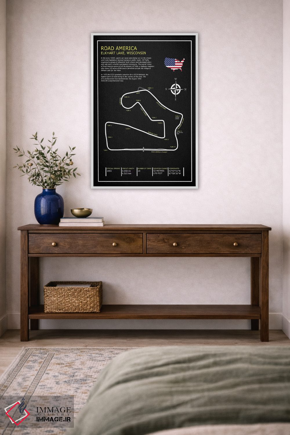 تابلو دکوراتیو پیست رود آمریکا BL اثر مارک روگان - D4W