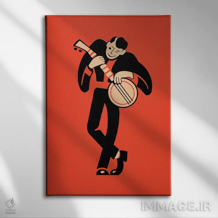 تابلو مینیمال بانجو اثر مارک روگان - نمای روبهرو روی دیوار