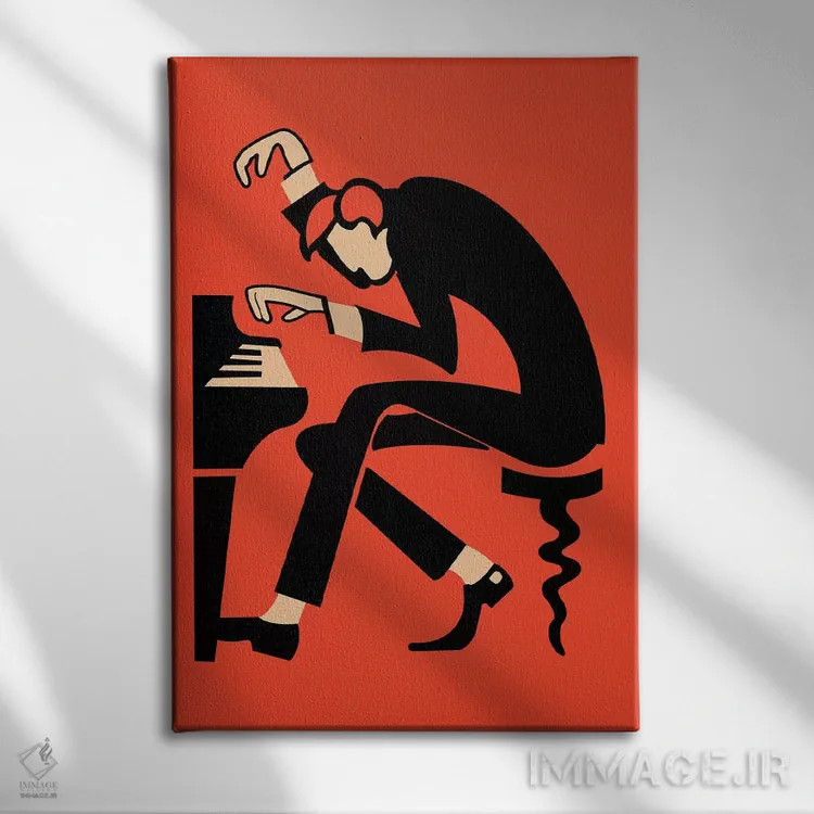 تابلو مینیمال پیانو اثر مارک روگان - نمای روبهرو روی دیوار