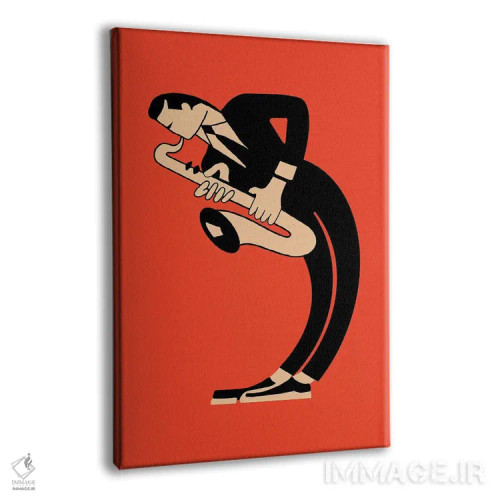 تابلو مینیمال ساکسوفون اثر مارک روگان - نمای پرسپکتیو محصول