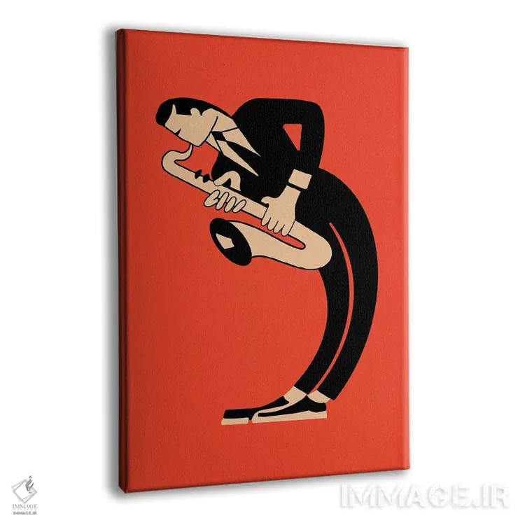 تابلو مینیمال ساکسوفون اثر مارک روگان - نمای پرسپکتیو محصول