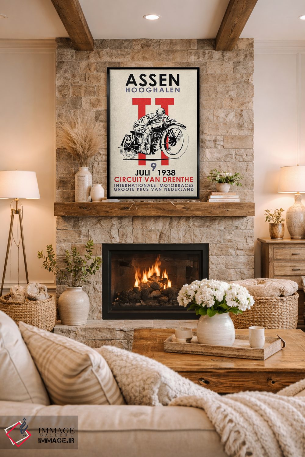 تابلو دکوراتیو مسابقات موتورسواری اسن تی تی ۱۹۳۸ اثر مارک روگان - D1B