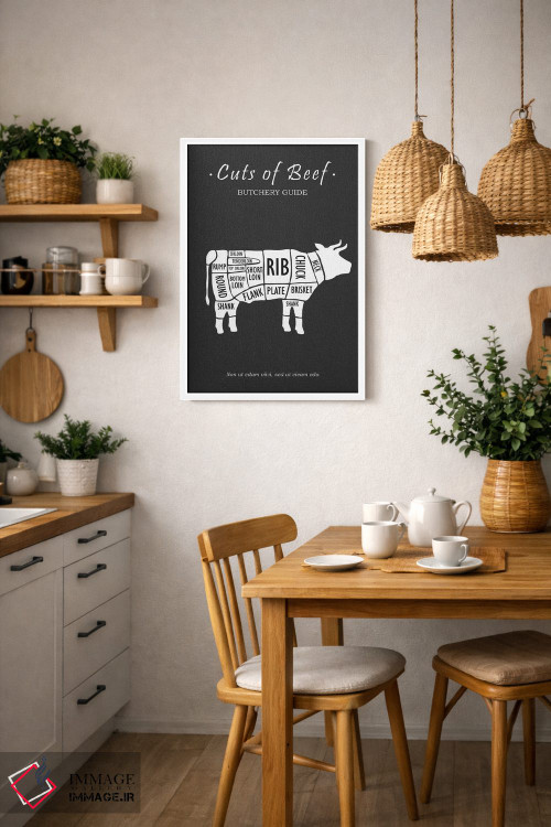 تابلو مینیمال گوشت گاو قصابی اثر مارک روگان - D2W