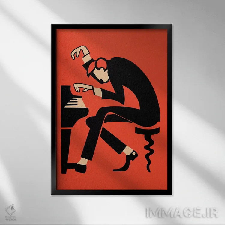 تابلو مینیمال پیانو اثر مارک روگان - نمای قابدار مشکی