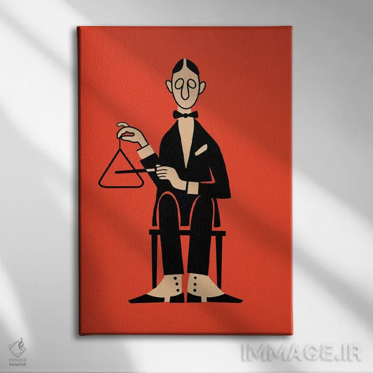 تابلو مینیمال مثلث اثر مارک روگان - نمای روبهرو روی دیوار