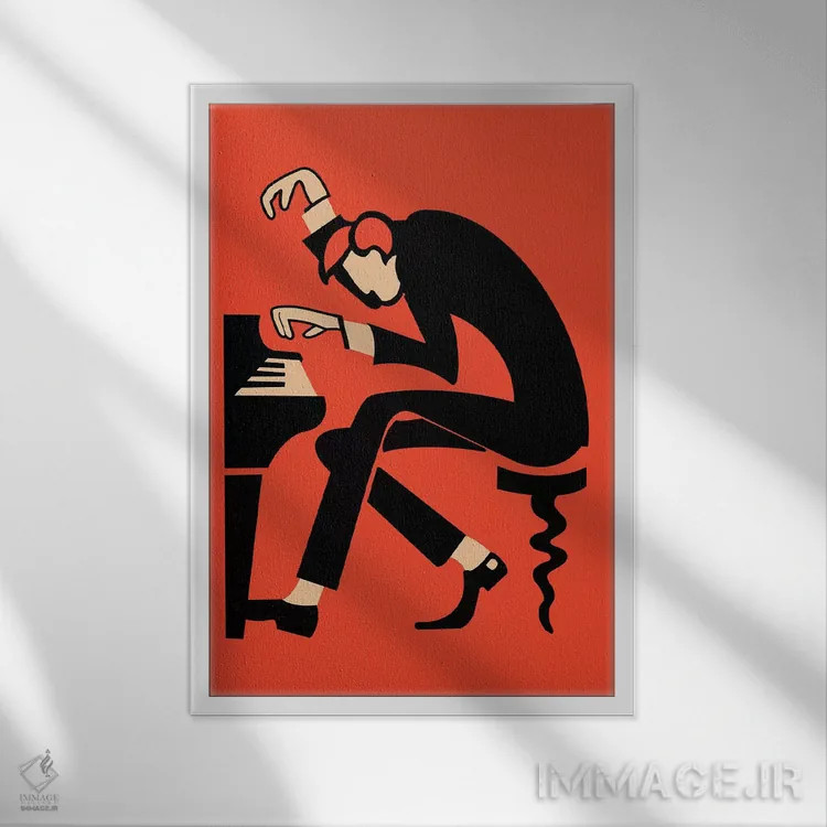 تابلو مینیمال پیانو اثر مارک روگان - نمای قابدار سفید