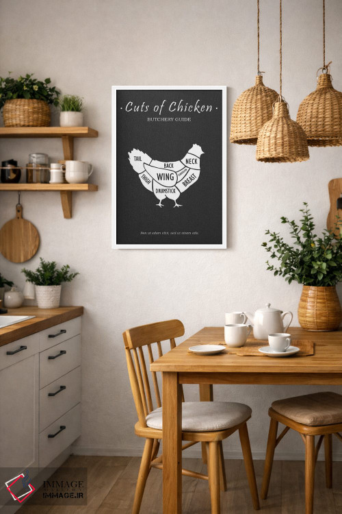 تابلو مینیمال گوشت مرغ قصابی اثر مارک روگان - D2W