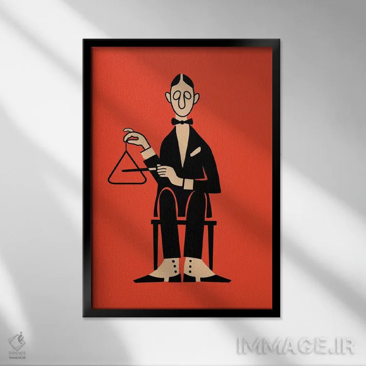 تابلو مینیمال مثلث اثر مارک روگان - نمای قابدار مشکی