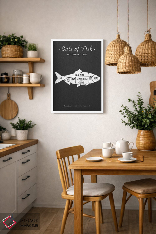 تابلو مینیمال گوشت ماهی قصابی اثر مارک روگان - D2W