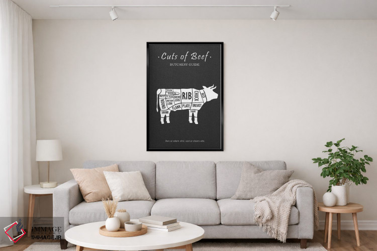 تابلو مینیمال گوشت گاو قصابی اثر مارک روگان - D4B