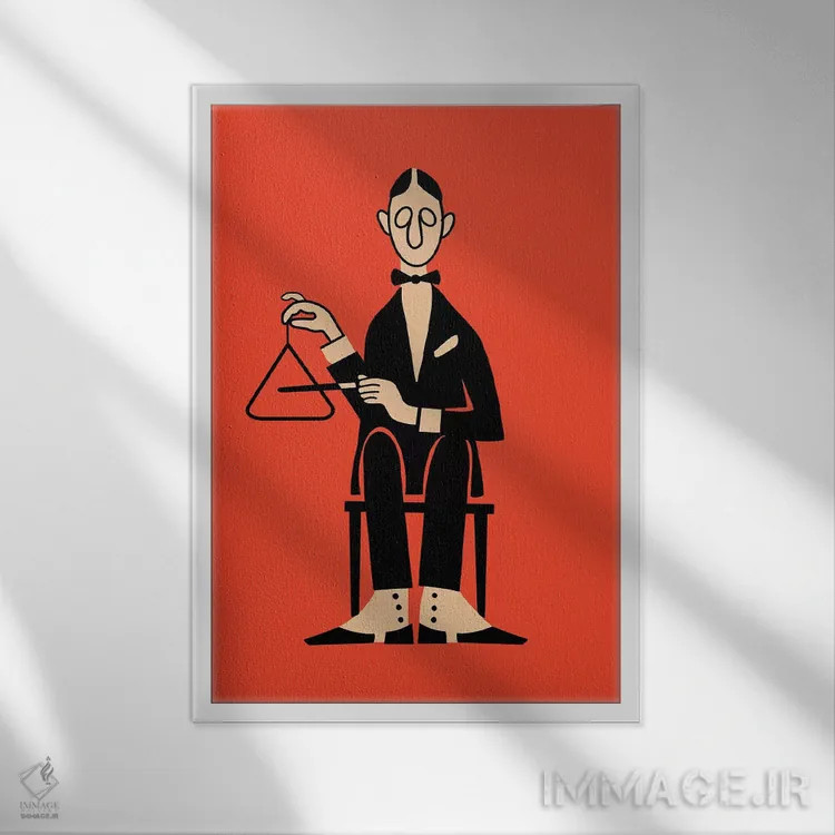 تابلو مینیمال مثلث اثر مارک روگان - نمای قابدار سفید